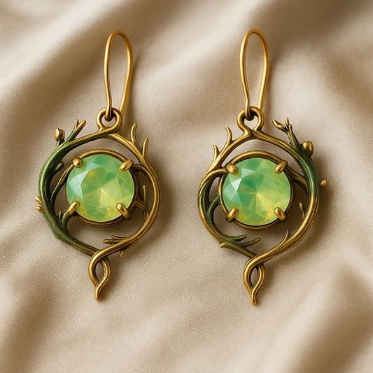 Boucles d'oreilles en opale verte naturelle