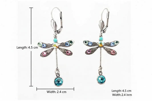 Élégantes boucles d'oreilles en forme de libellule gravée