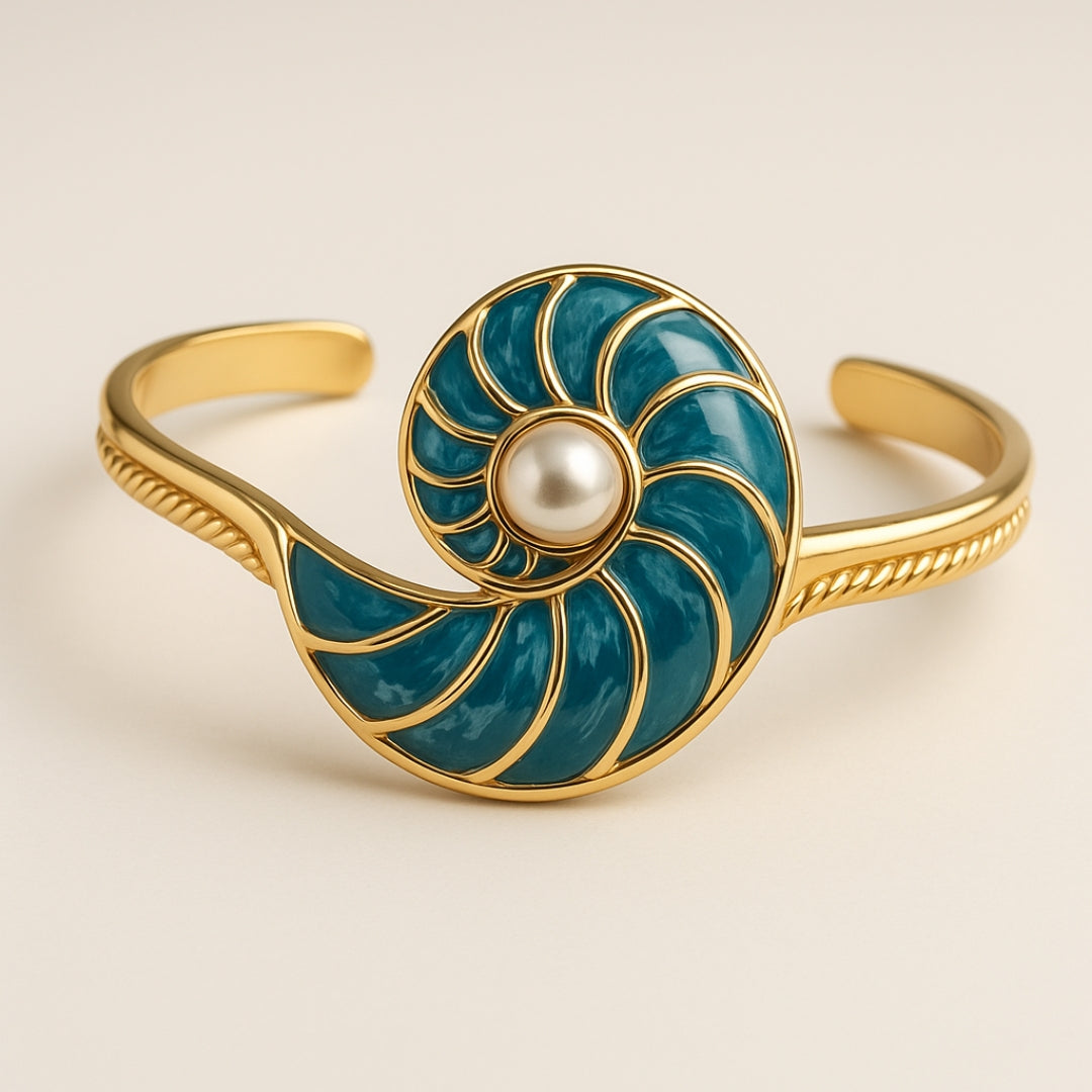 Bracelet en coquillage bleu nacré