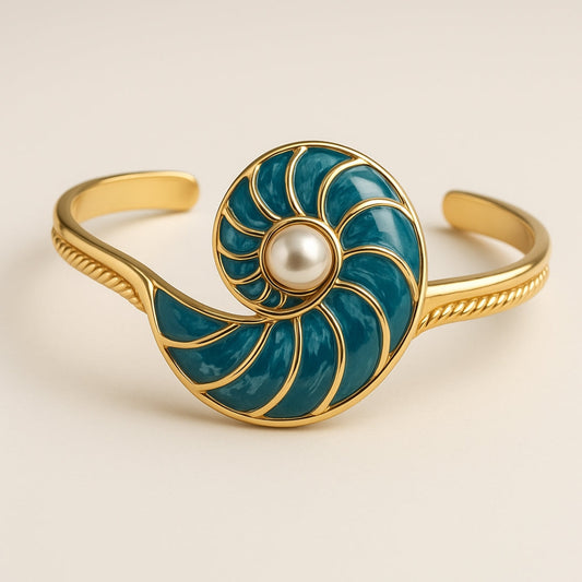 Bracelet en coquillage bleu nacré