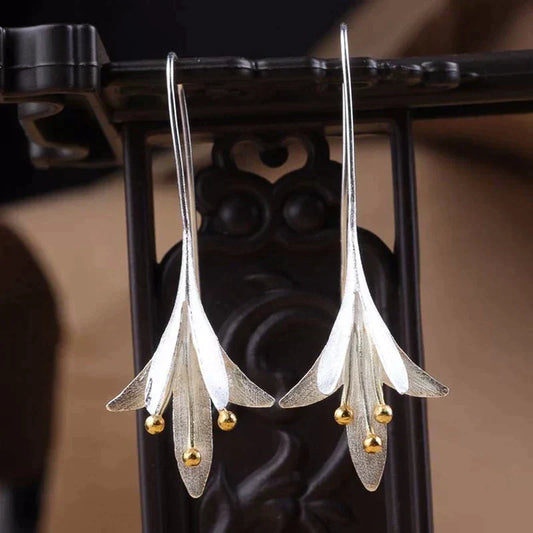 Boucles d'oreilles en argent en forme de fleur