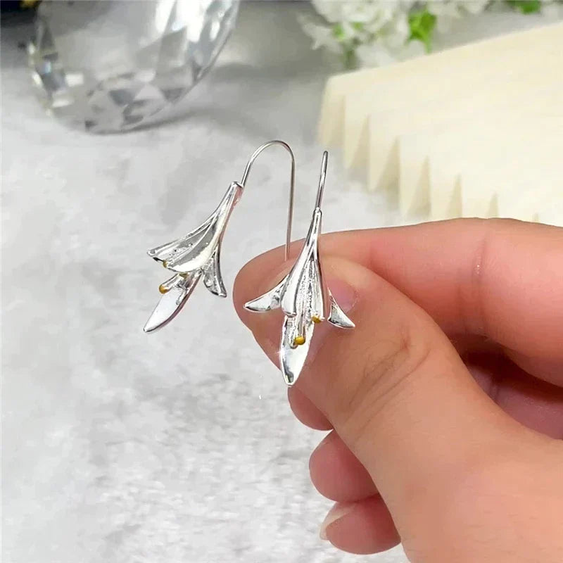 Boucles d'oreilles en argent en forme de fleur