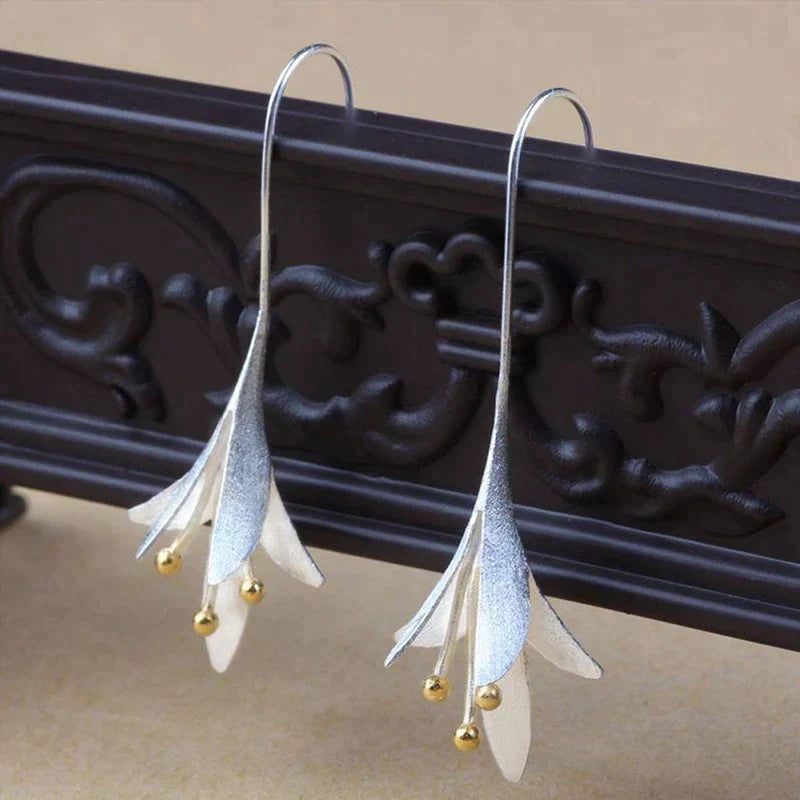 Boucles d'oreilles en argent en forme de fleur