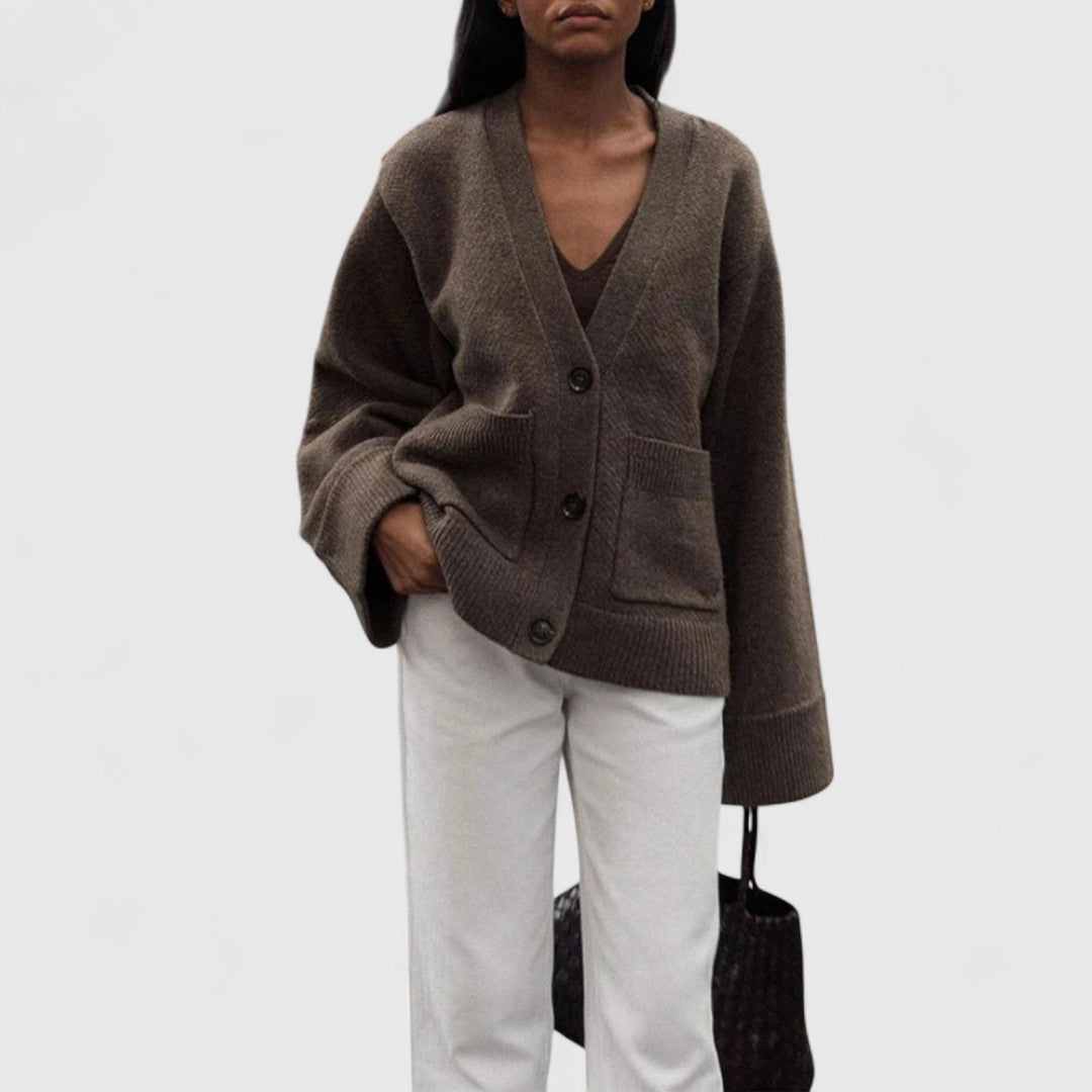 Bella – V-nyakú kötött kardigán
