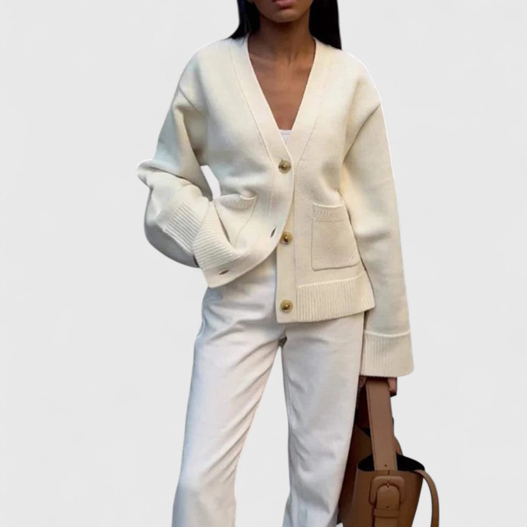 Bella – V-nyakú kötött kardigán