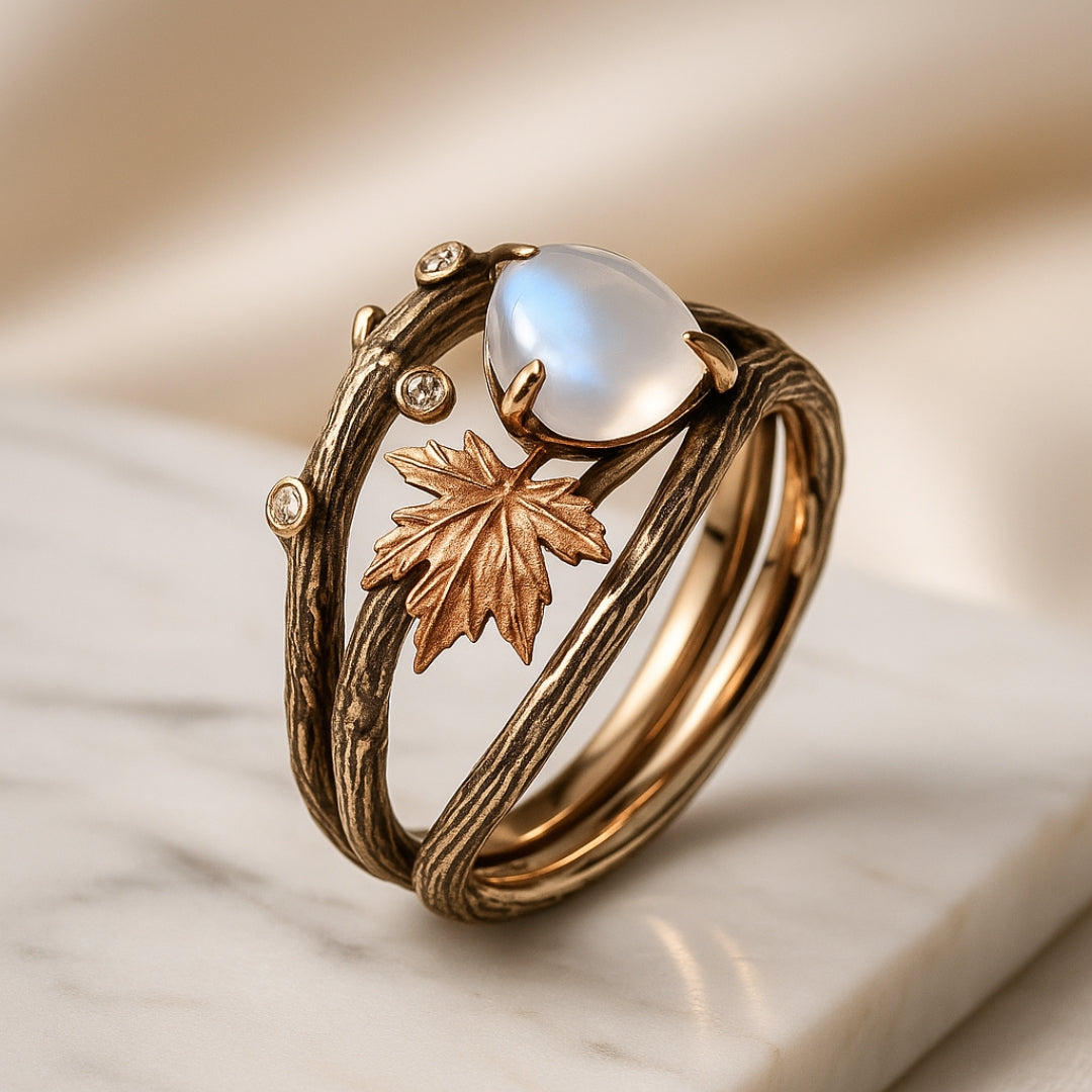 Bague en pierre de lune naturelle