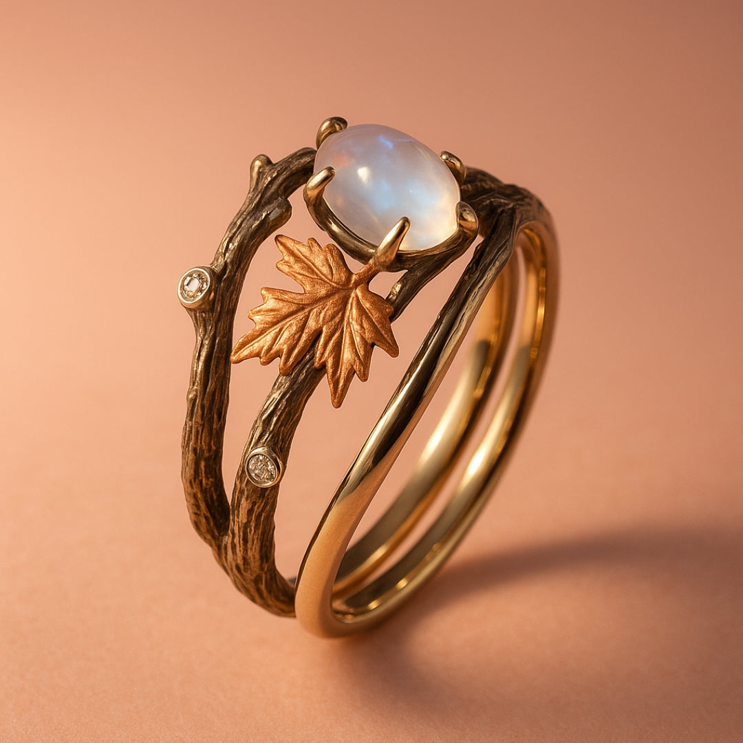 Bague en pierre de lune naturelle