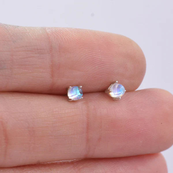 Boucles d'oreilles à clous en argent sterling avec sirène et cristal, mini