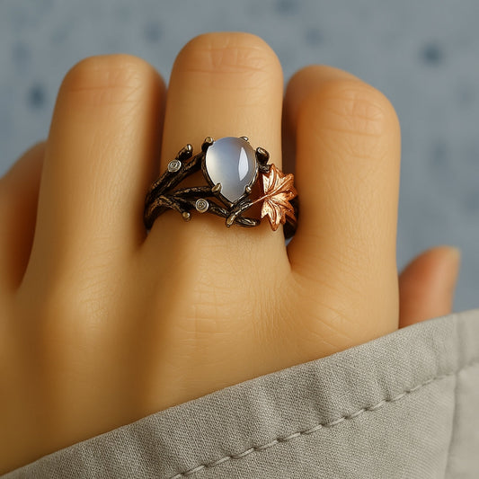 Bague en pierre de lune naturelle