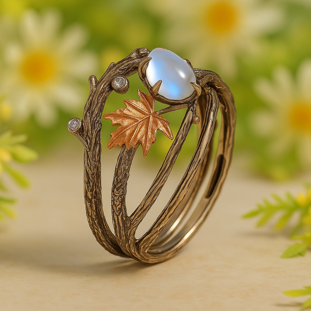 Bague en pierre de lune naturelle