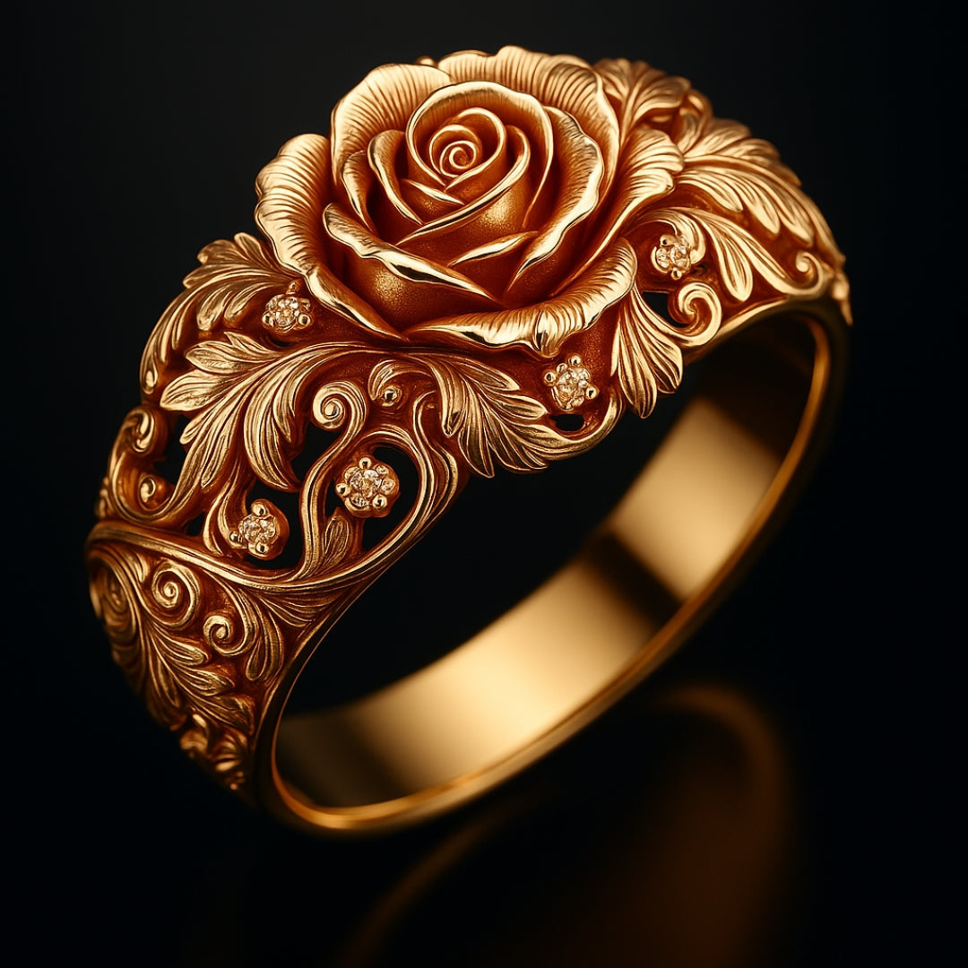Bague fleur dorée